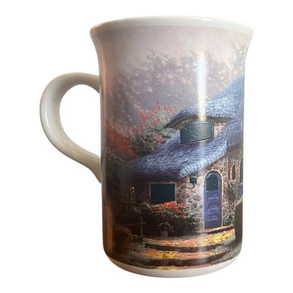 2004 Thomas Kinkade Lilac Cottage Mug With Embossed Windows Ceramic Coffee Cup - Picture 1 of 7